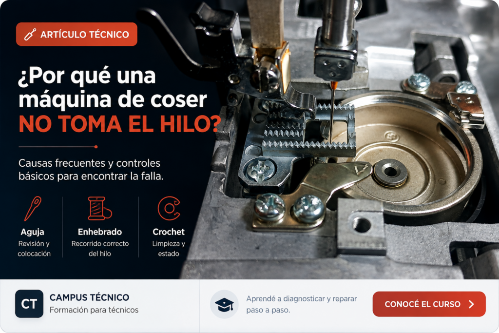 Por qué una máquina de coser no toma el hilo: causas y controles básicos